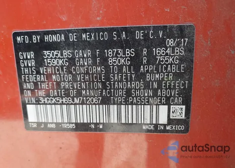 2018 Honda Fit Sport из США, поврежденный, VIN 3HGGK5H69JM712067